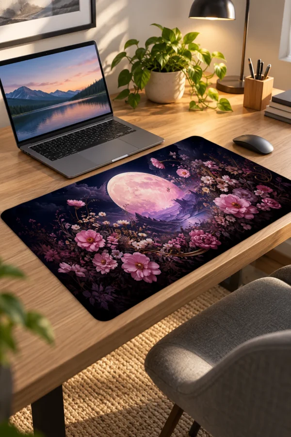 Rose Moon Garden Dizüstü Gaming Mousepad