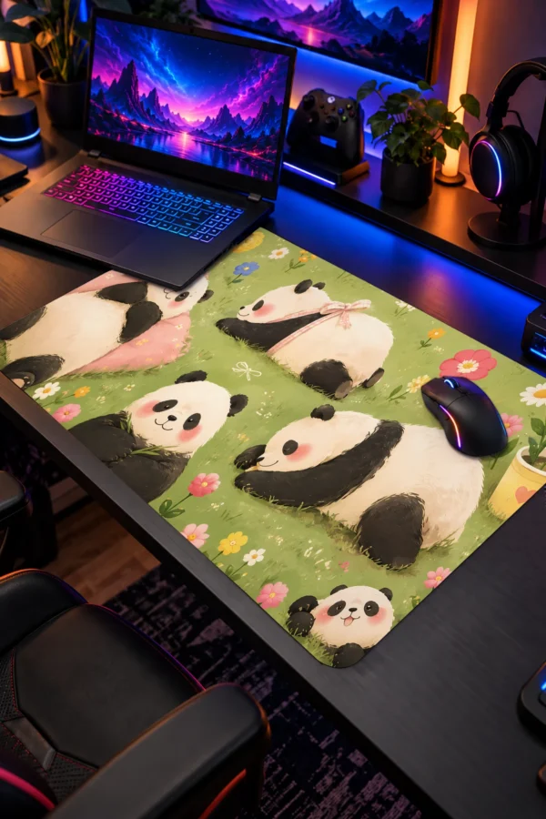 Panda Nap Meadow Dizüstü Gaming Mousepad