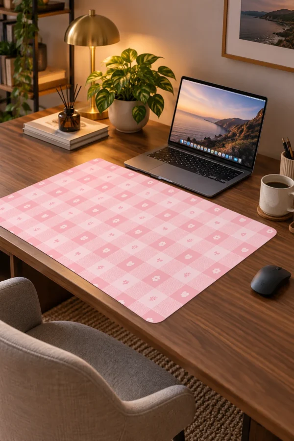 Blush Picnic Plaid 60x40 Gaming Mousepad Blush Picnic Plaid Dizüstü Gaming Mousepad