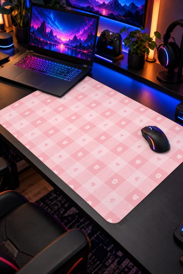 Blush Picnic Plaid 60x40 Gaming Mousepad Blush Picnic Plaid Dizüstü Gaming Mousepad