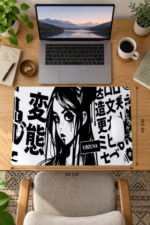 Monochrome Doll 60x40 Gaming Mousepad Monochrome Doll Dizüstü Gaming Mousepad