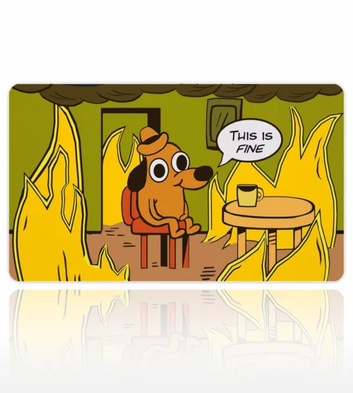 This Is Fine Dizüstü Gaming Mousepad
