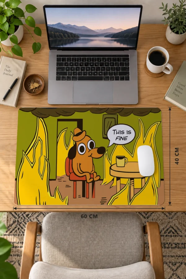 This is Fine 60x40 Gaming Mousepad This Is Fine Dizüstü Gaming Mousepad