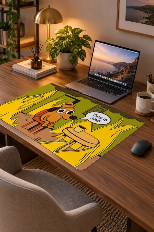 This is Fine 60x40 Gaming Mousepad This Is Fine Dizüstü Gaming Mousepad
