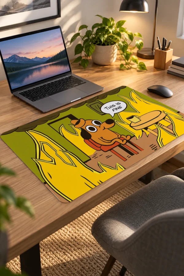 This is Fine 60x40 Gaming Mousepad This Is Fine Dizüstü Gaming Mousepad