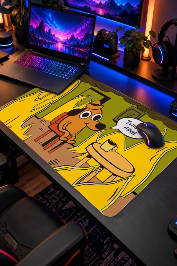 This is Fine 60x40 Gaming Mousepad This Is Fine Dizüstü Gaming Mousepad