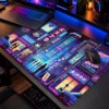 Neon Tokyo Nights Dizüstü Gaming Mousepad