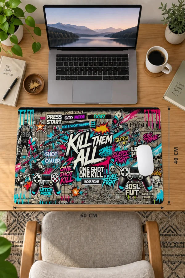 Kill Them All 60x40 Gaming Mousepad Kill Them All Dizüstü Gaming Mousepad