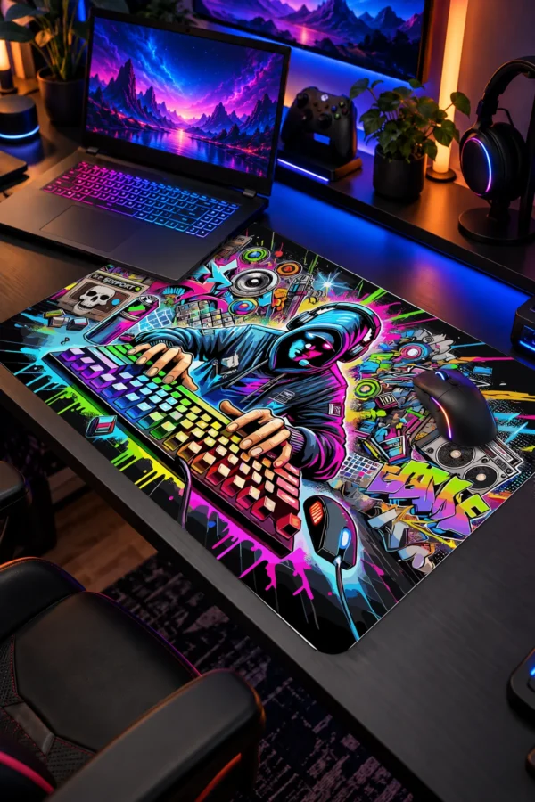 Cyber Graffiti Dizüstü Gaming Mousepad