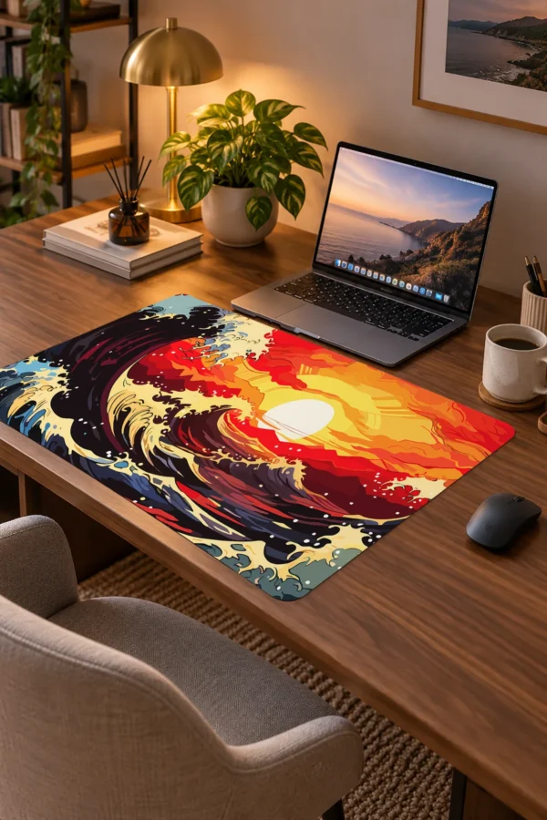 Kanagawa Sunset 60x40 Gaming Mousepad Kanagawa KK-28 Dizüstü Gaming Mousepad