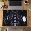Night Flora 60x40 Gaming Mousepad Ay Evreleri Ve Mistik Çiçekler Temalı Tasarım Dizüstü Gaming Mousepad