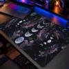 Night Flora 60x40 Gaming Mousepad Ay Evreleri Ve Mistik Çiçekler Temalı Tasarım Dizüstü Gaming Mousepad