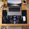 Night Flora 60x40 Gaming Mousepad Ay Evreleri Ve Mistik Çiçekler Temalı Tasarım Dizüstü Gaming Mousepad