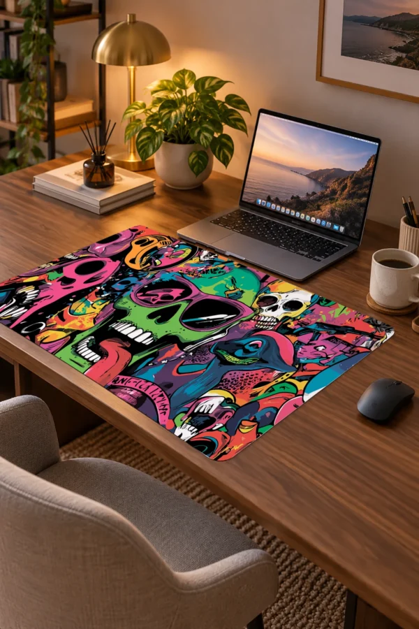 Neon Skull Riot Dizüstü Gaming Mousepad