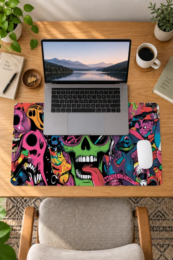 Neon Skull Riot Dizüstü Gaming Mousepad