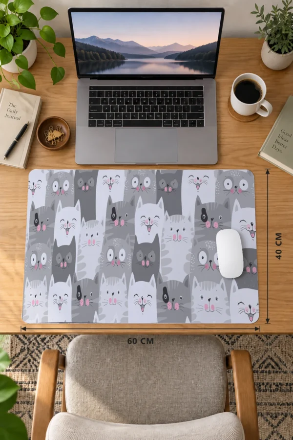 Grey Whiskers 60x40 Gaming Mousepad Grey Whiskers Dizüstü Gaming Mousepad