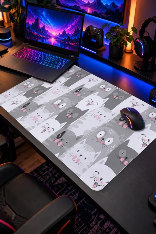 Grey Whiskers 60x40 Gaming Mousepad Grey Whiskers Dizüstü Gaming Mousepad
