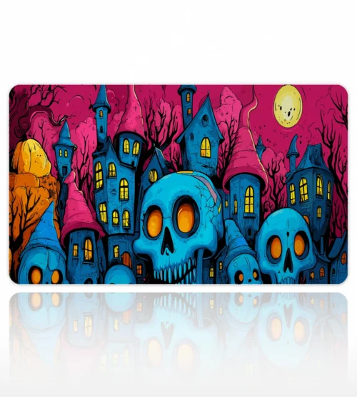 Neon Skull Halloween 60x40 Gaming Mousepad Neon Skull Hallowen Dizüstü Gaming Mousepad