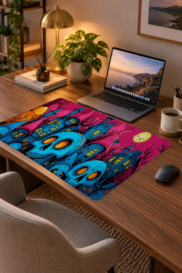 Neon Skull Hallowen Dizüstü Gaming Mousepad