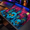 Neon Skull Hallowen Dizüstü Gaming Mousepad