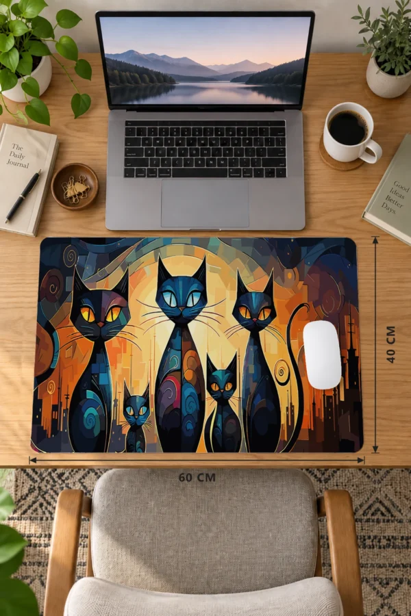 Midnight Whiskers Dizüstü Gaming Mousepad
