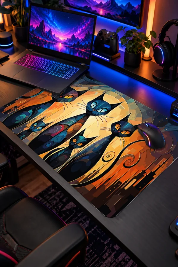 Midnight Whiskers Dizüstü Gaming Mousepad